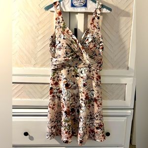 Pink Floral Skater Dress